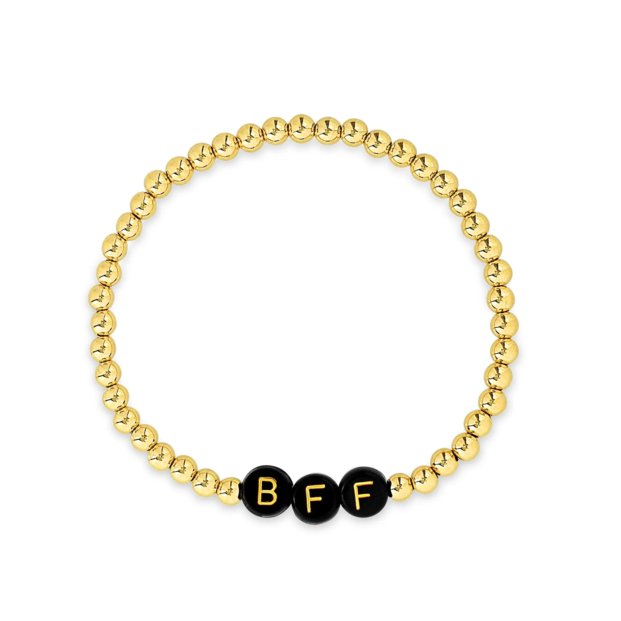 Personalized Kids Bracelet with Gold Letter Beads