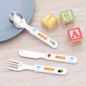 Personalised Adventure Metal Cutlery Set for Kids