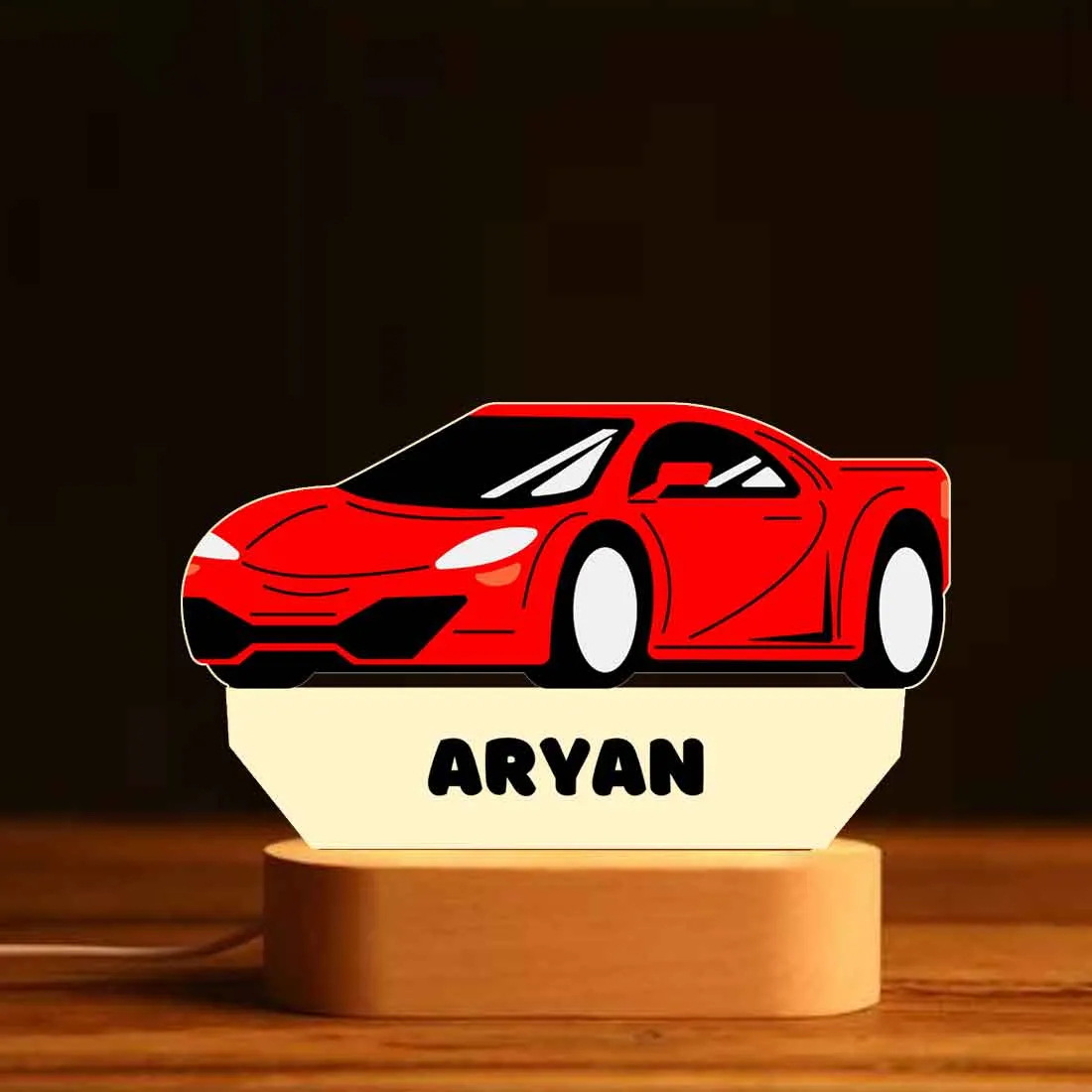 Customized Lamp with Name for Kids Bedroom LED Light - CAR