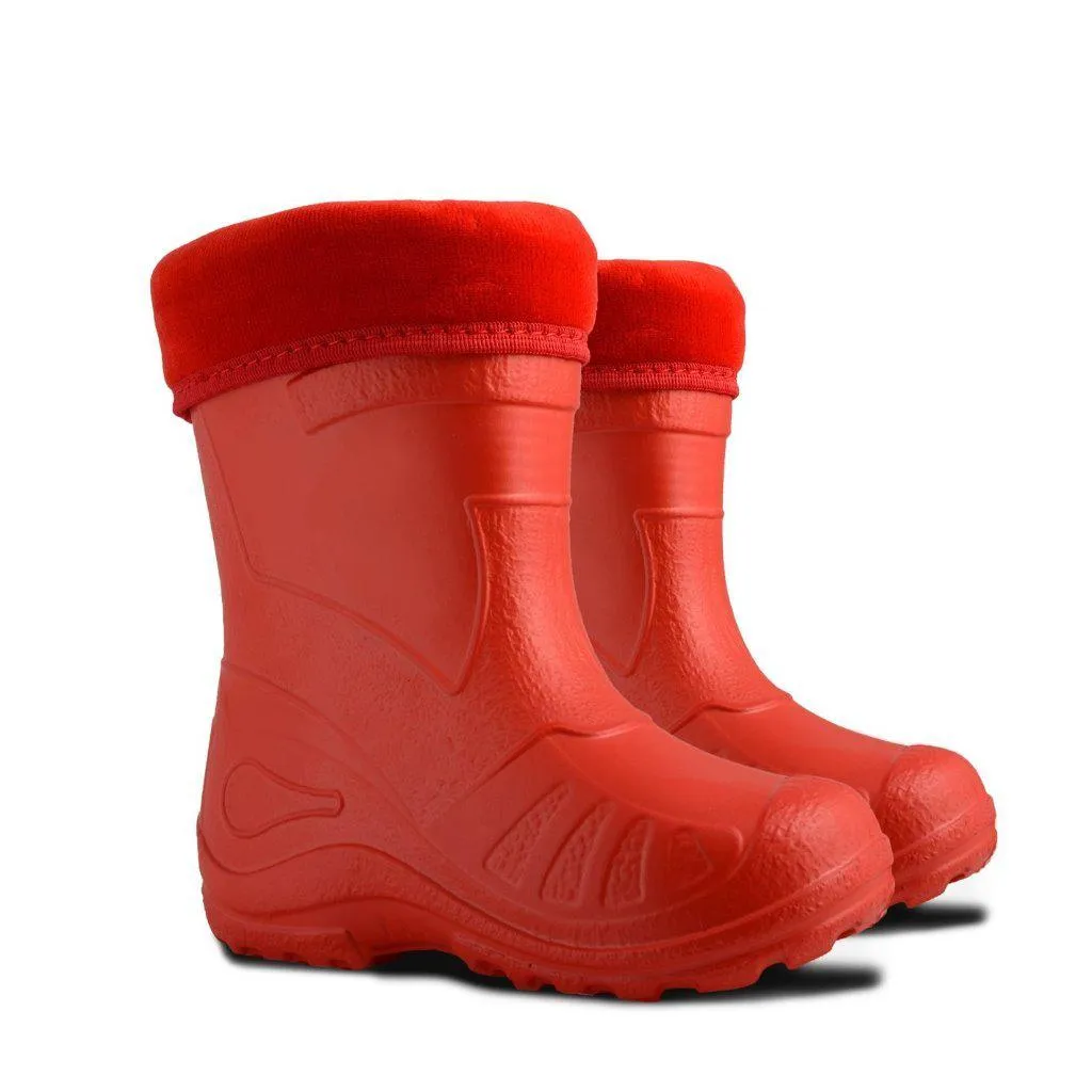 Demar Kids' Lightweight Gumboots, Otter, Red