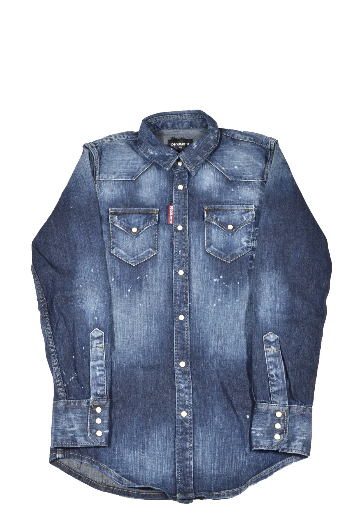 Denim Shirt with Dsquared2 Kids Logo Tag