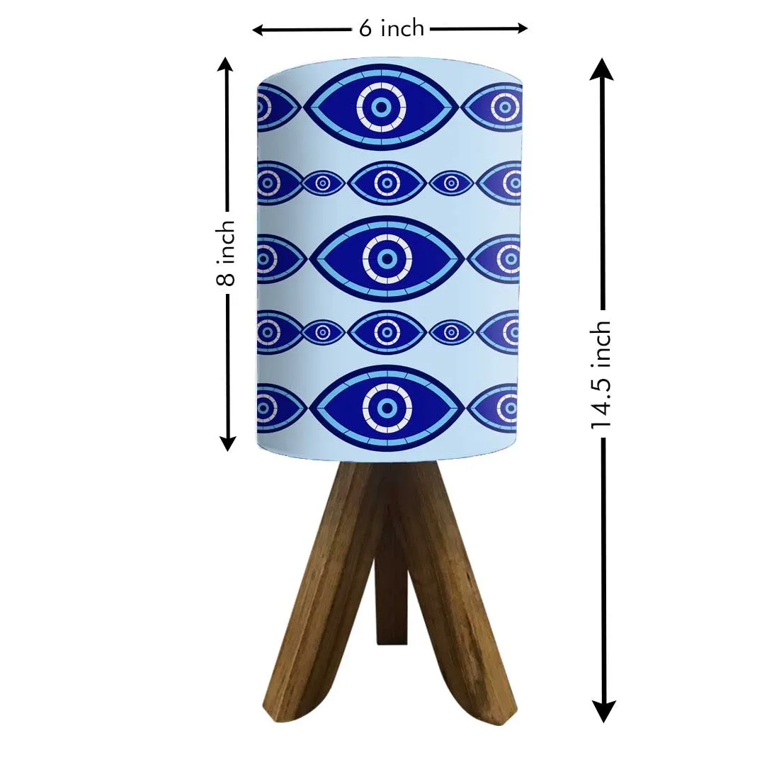 Designer Mini Tripod Table Lamp for Kids Bedroom Study - Evil Eye Protector