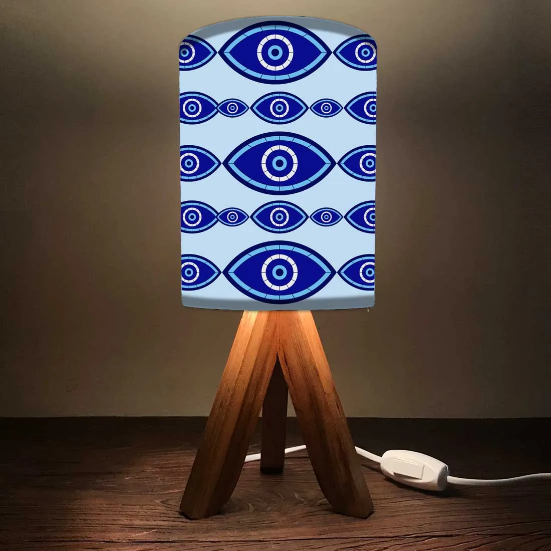 Designer Mini Tripod Table Lamp for Kids Bedroom Study - Evil Eye Protector