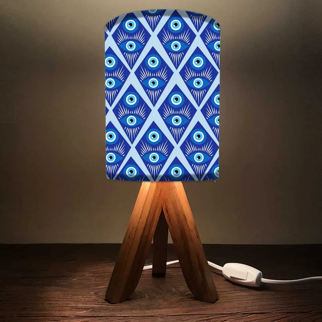 Designer Mini Tripod Table Lamp for Kids Bedroom Study - Evil Eye Protector