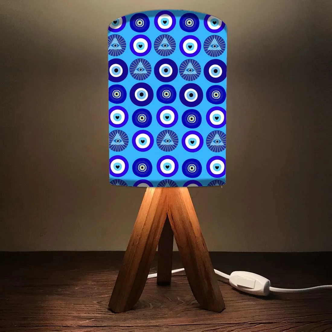 Designer Mini Tripod Table Lamp for Kids Bedroom Study - Evil Eye Protector