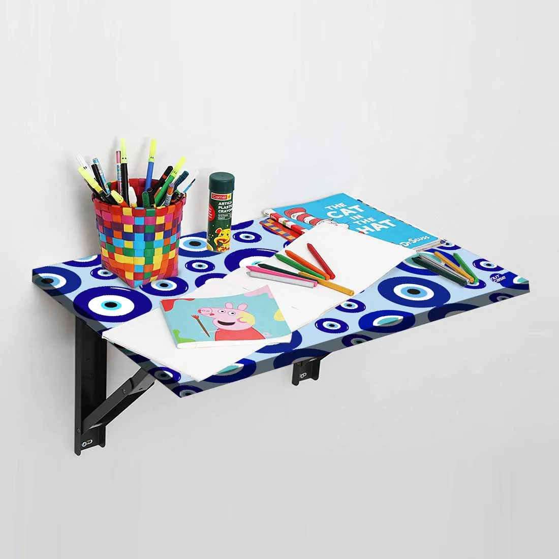 Designer Wall Mounted Foldable Study Table for Kids - Evil Eye Protector