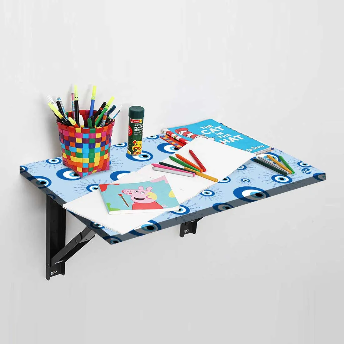 Designer Wall Mounted Foldable Study Table for Kids - Evil Eye Protector