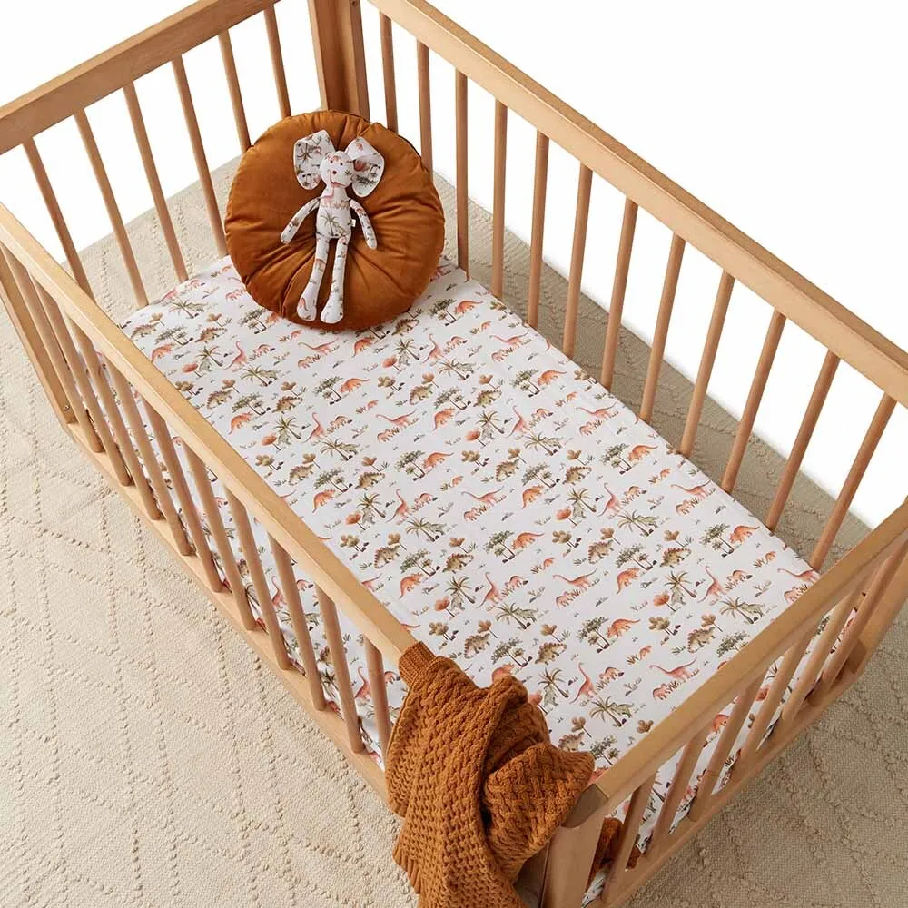 Dino Snuggle Hunny Fitted Cot Sheet