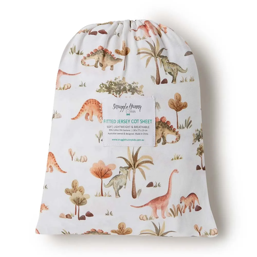 Dino Snuggle Hunny Fitted Cot Sheet