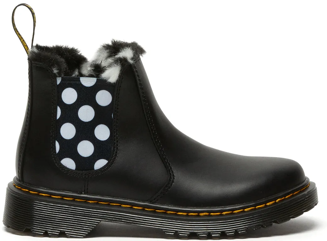 Dr Martens Kids 2976 Leonore Black Romario Polka Dots