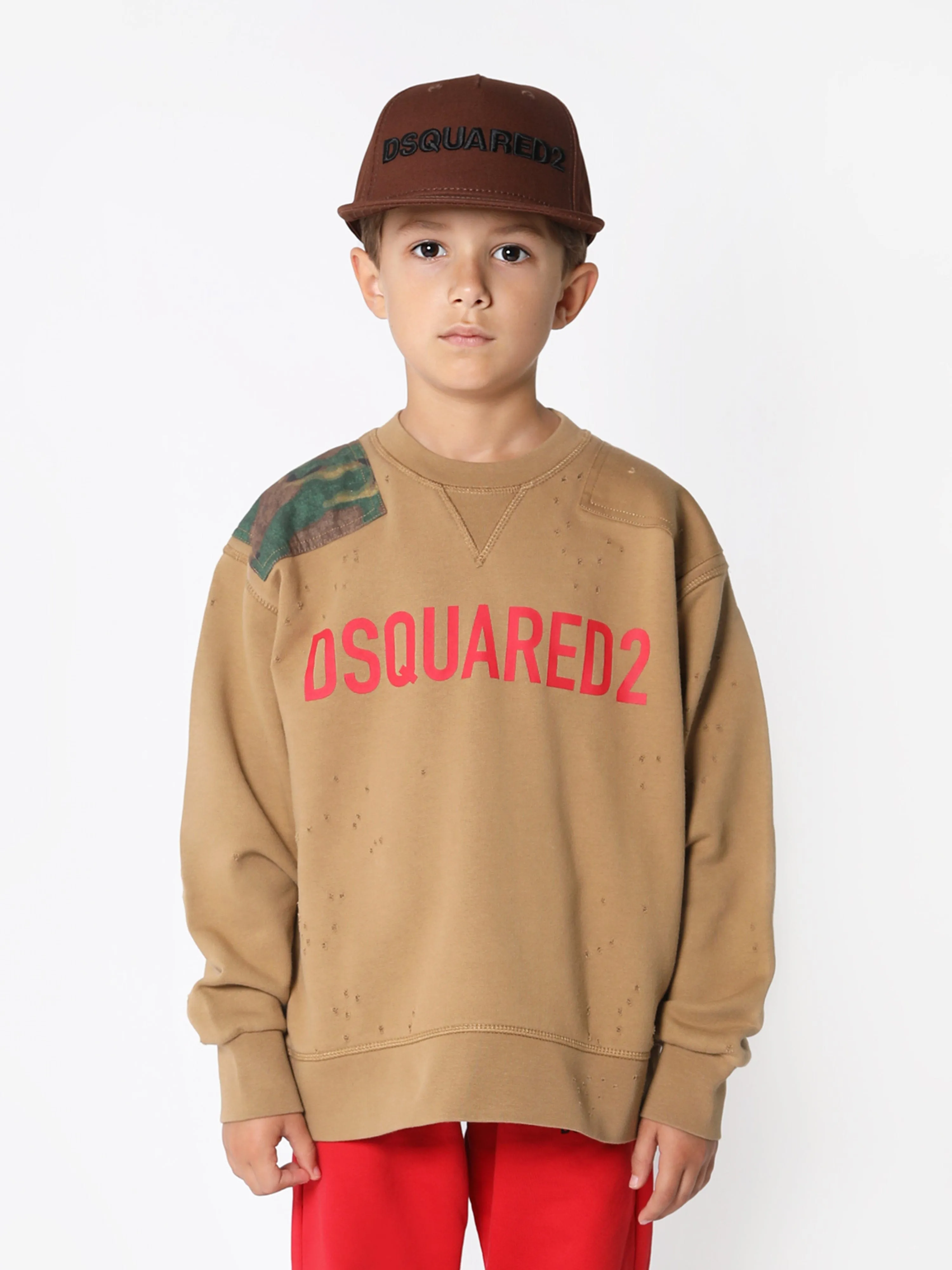 Dsquared2 Kids Patch Distressed Sweatshirt