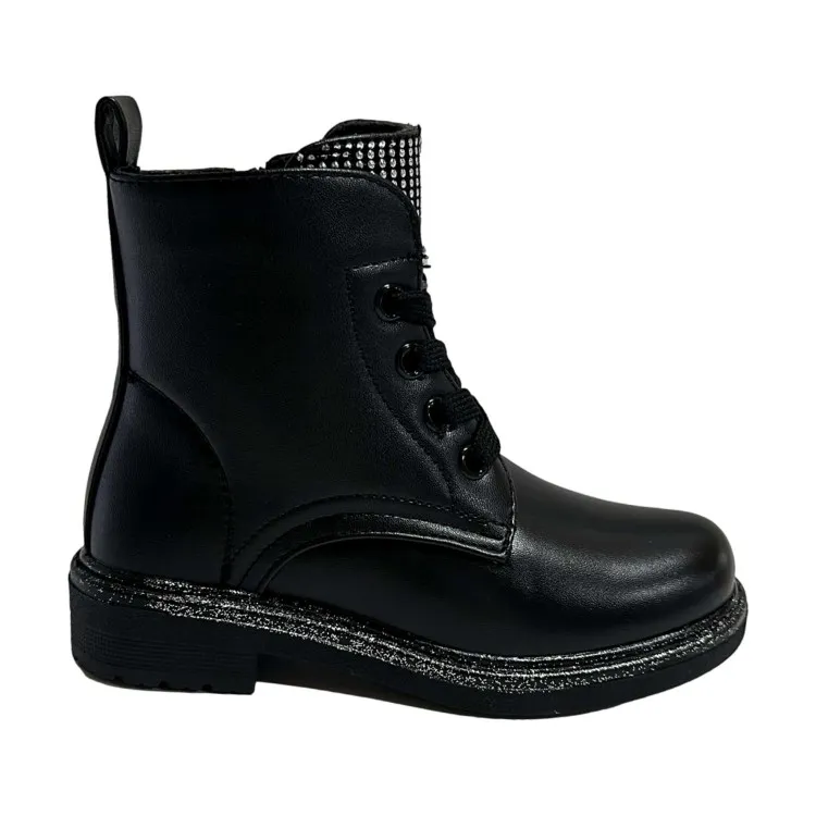 Kids 600 Energy Ankle Boots with Zipper and Laces Black