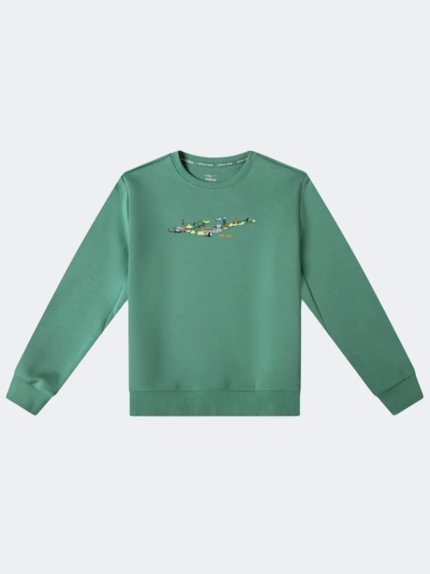 Erke Pullover Kids Boys Outdoor Sweatshirt Algal Green