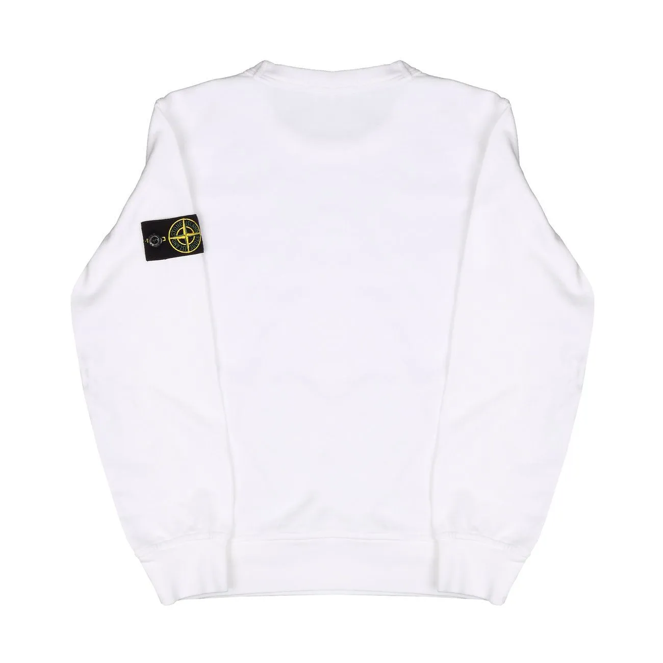 white kids crewneck sweatshirt with patches