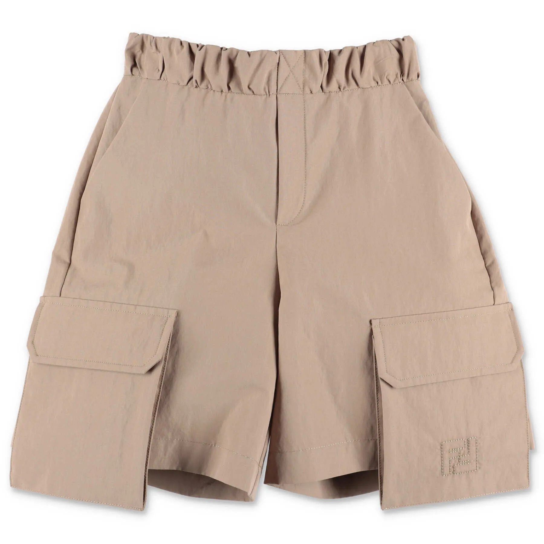 Fendi Kids Pocket Shorts with Logo Embroidery