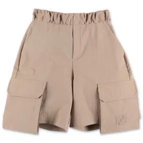 Fendi Kids Pocket Shorts with Logo Embroidery