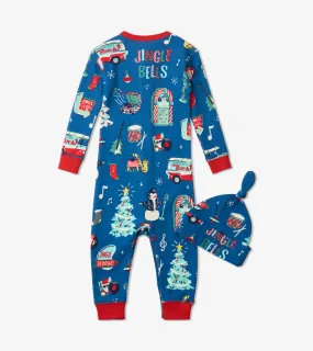 Rockin Holidays Sleepsuit and Hat Set by Little Blue House