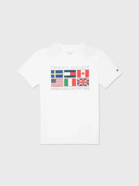 Flags Reflective Tee (Kids) - Fresh White