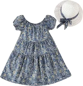 Floral Princess Dress with Hat