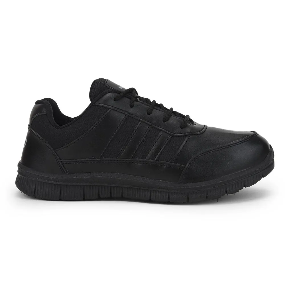 Force 10 Black Uniform Lacing School Shoe For Kids GOLA-03L By Liberty