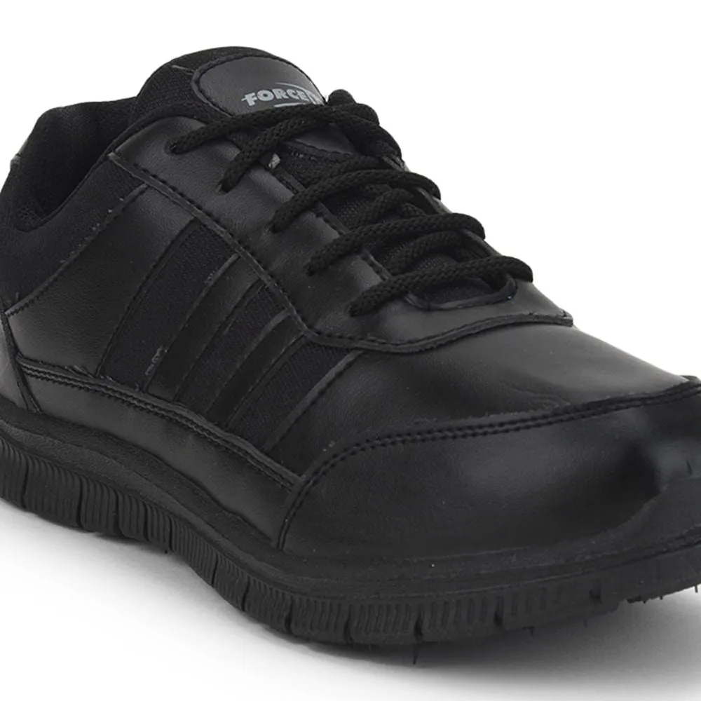 Force 10 Black Uniform Lacing School Shoe For Kids GOLA-03L By Liberty