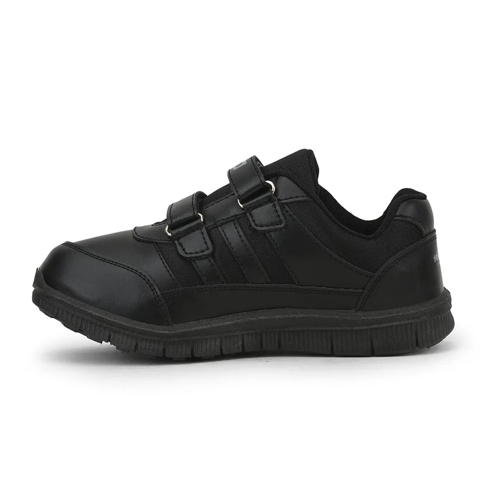 Force 10 Black Uniform Velcro School Shoe For Kids GOLA-03 By Liberty