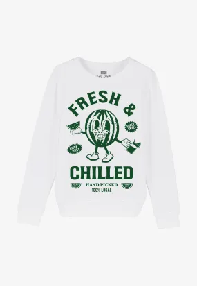 Fresh and Chilled Kids’ Watermelon Sweatshirt in White