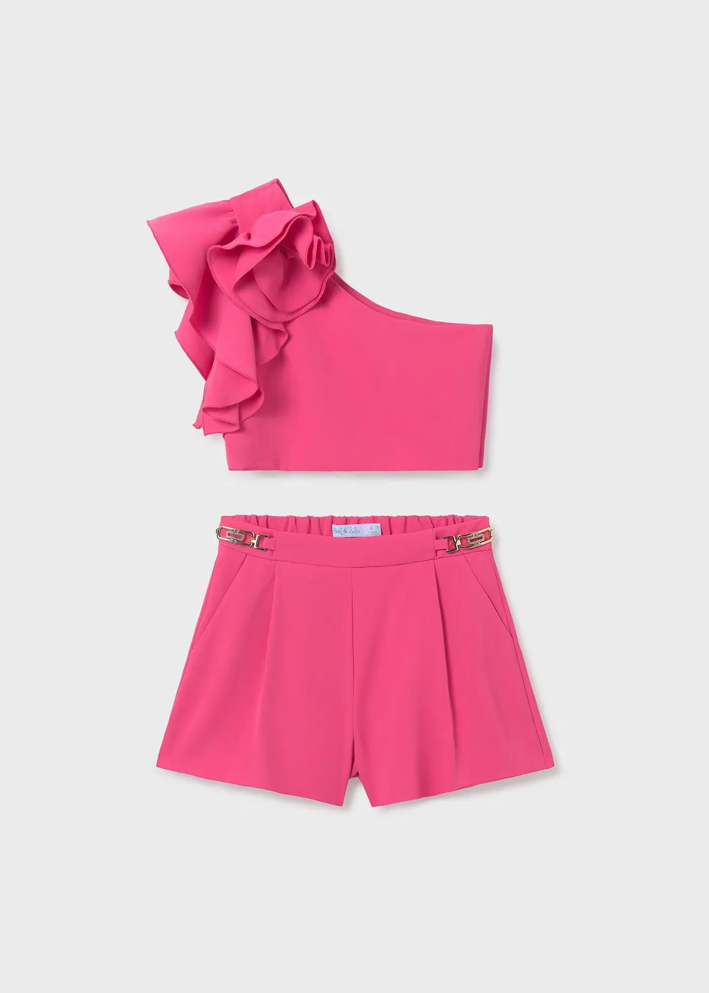 Fuchsia Fluid Crepe Shorts Set