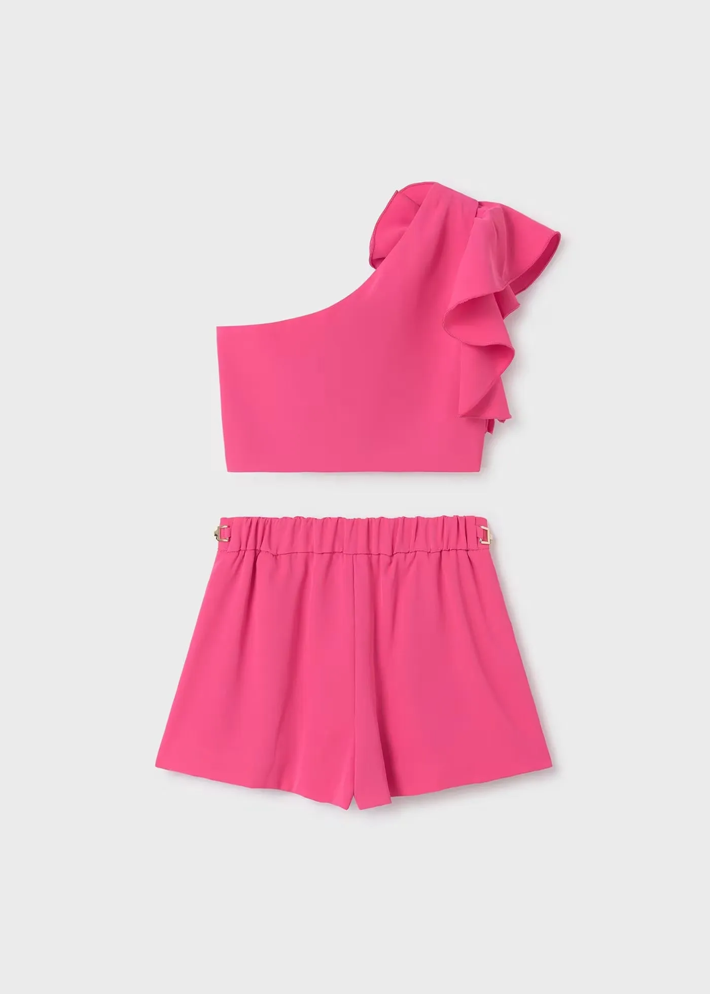 Fuchsia Fluid Crepe Shorts Set