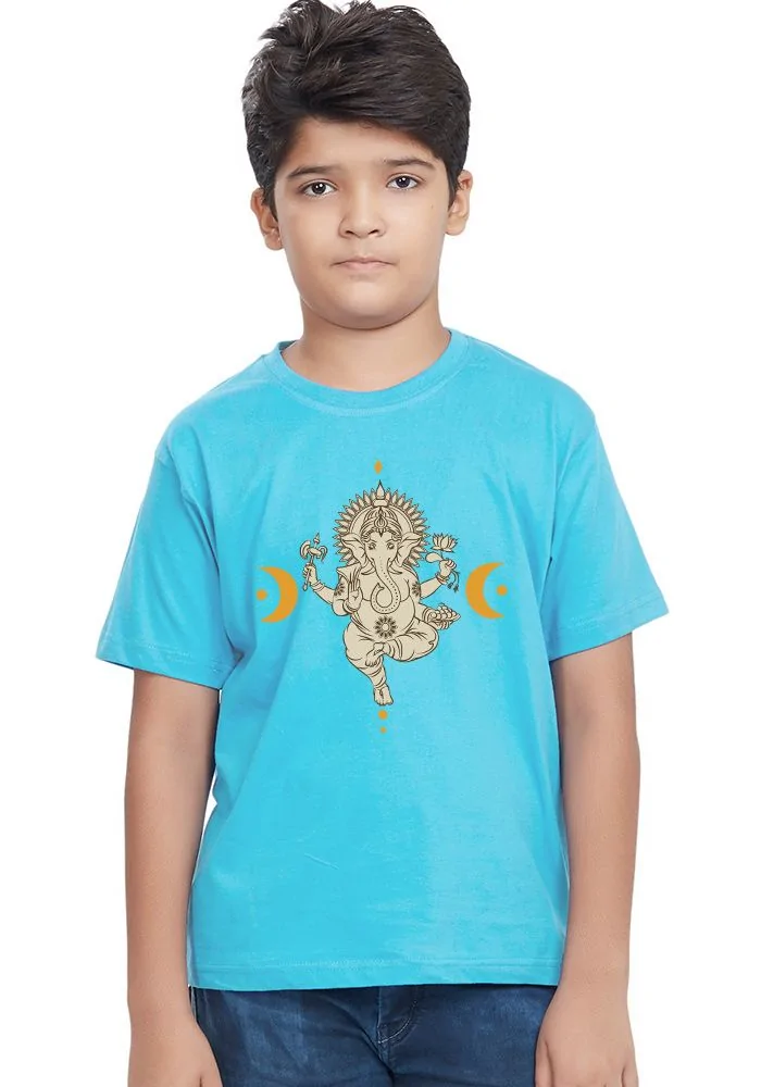 Ganesha Moon Sr Kids T-Shirt