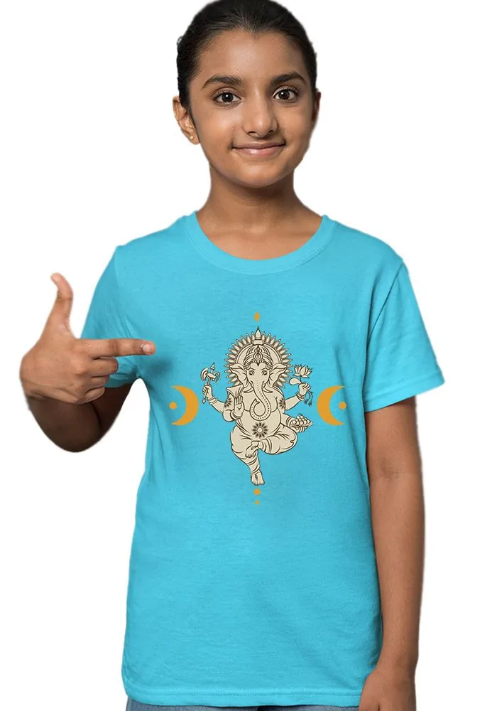 Ganesha Moon Sr Kids T-Shirt