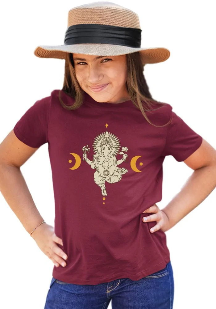 Ganesha Moon Sr Kids T-Shirt