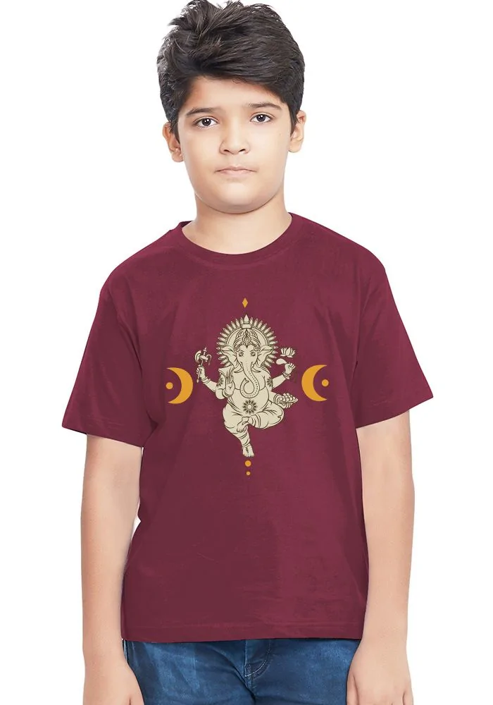 Ganesha Moon Sr Kids T-Shirt