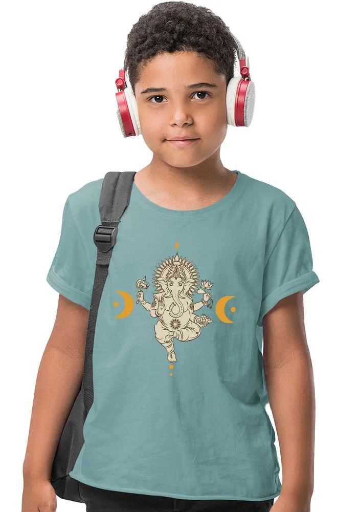 Ganesha Moon Sr Kids T-Shirt