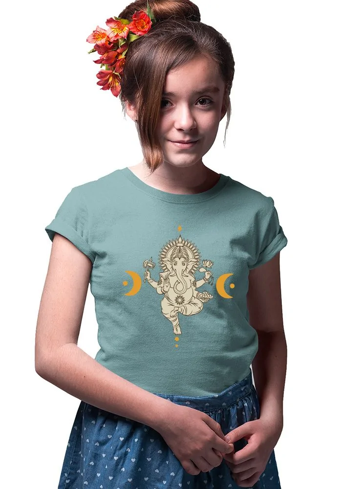 Ganesha Moon Sr Kids T-Shirt