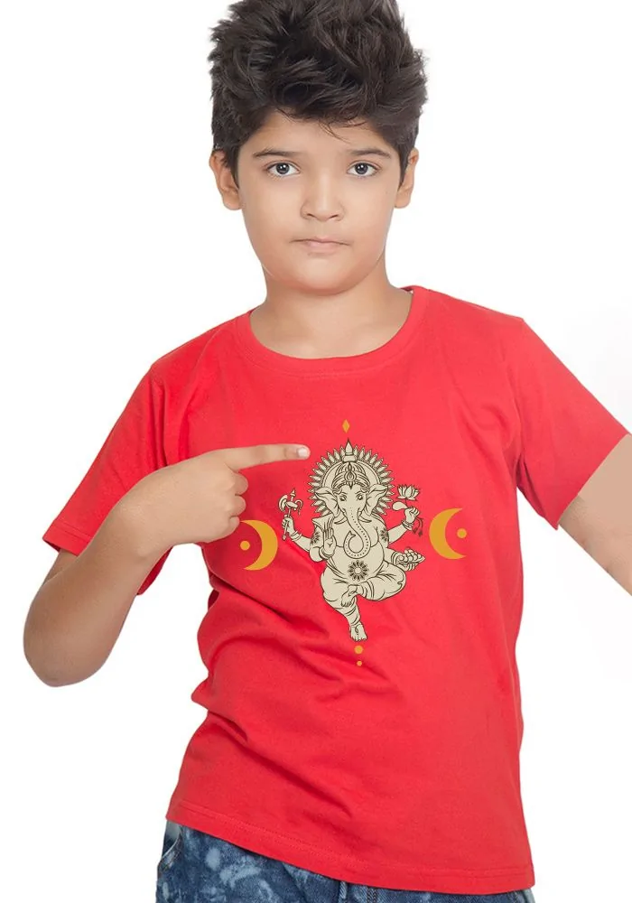 Ganesha Moon Sr Kids T-Shirt