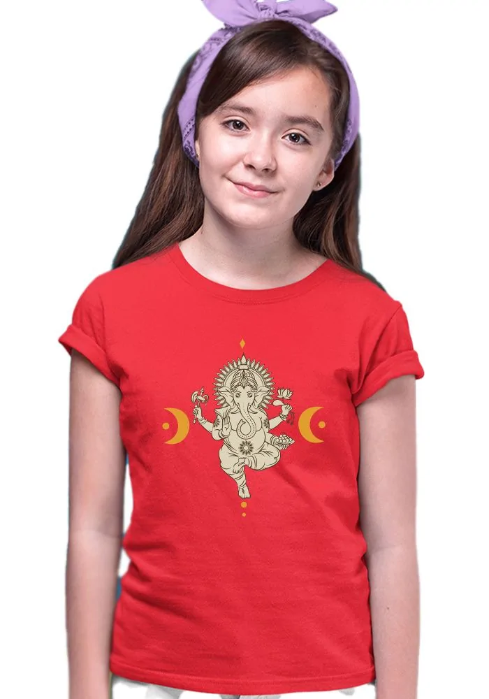 Ganesha Moon Sr Kids T-Shirt