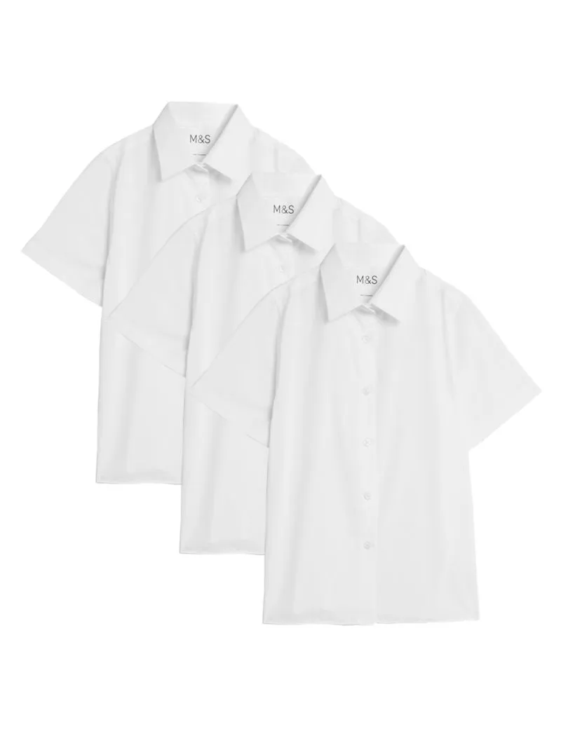 Girls' 3-Pack Easy Iron School Shirts (Ages 2-16)