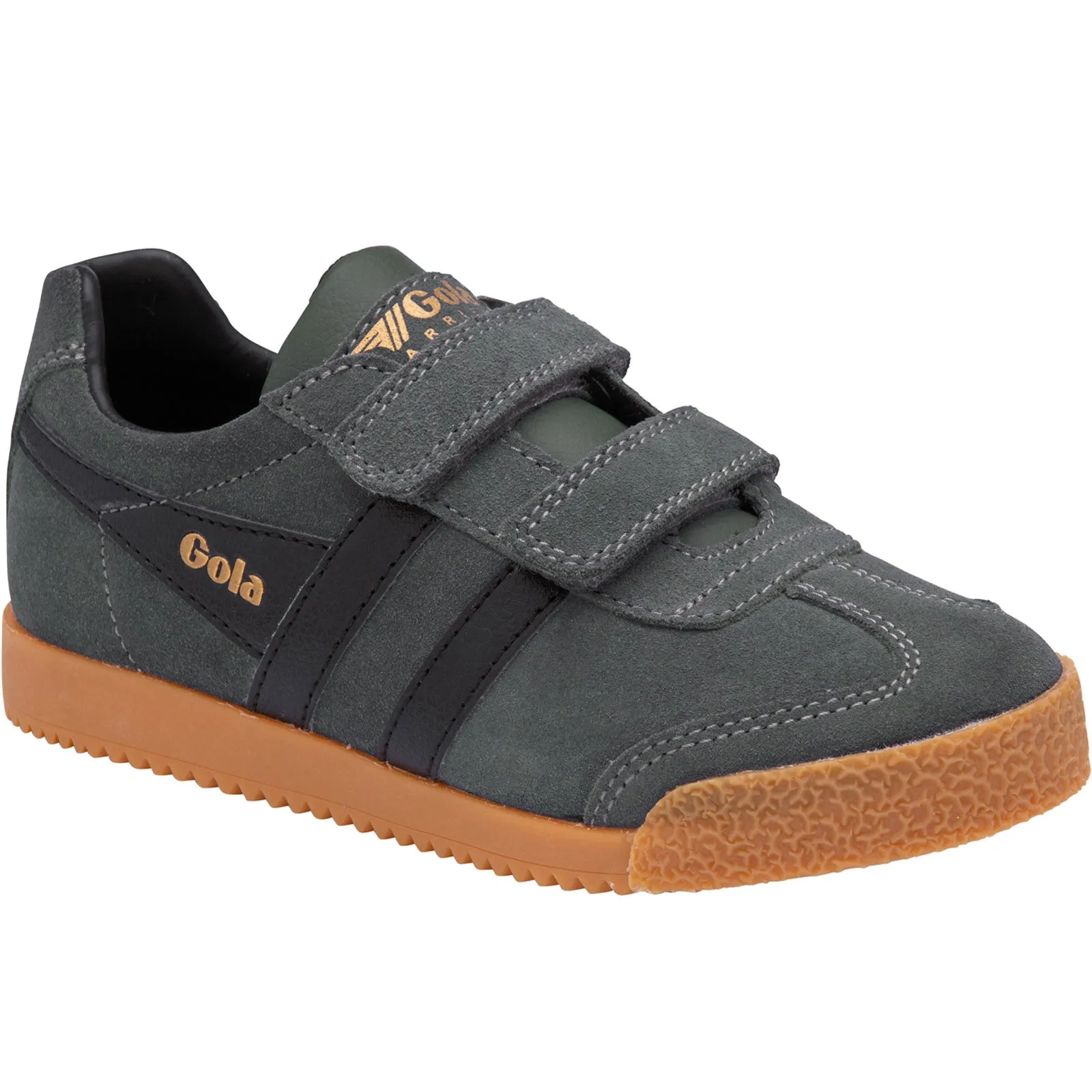 Gola Classics Kids Harrier Strap Suede Trainers - Graphite