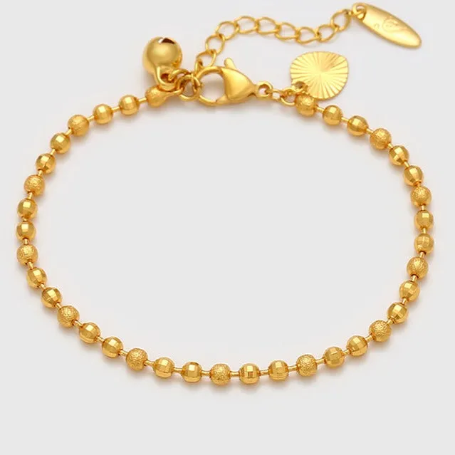 Kids Size Heart Anklet in 24k Gold Plating