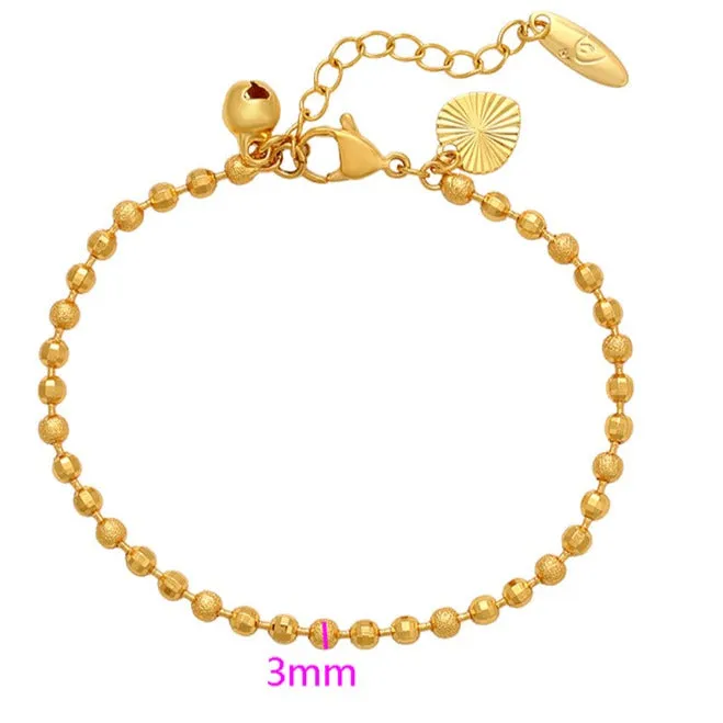 Kids Size Heart Anklet in 24k Gold Plating