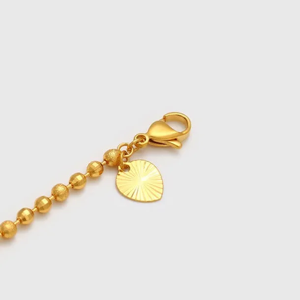 Kids Size Heart Anklet in 24k Gold Plating