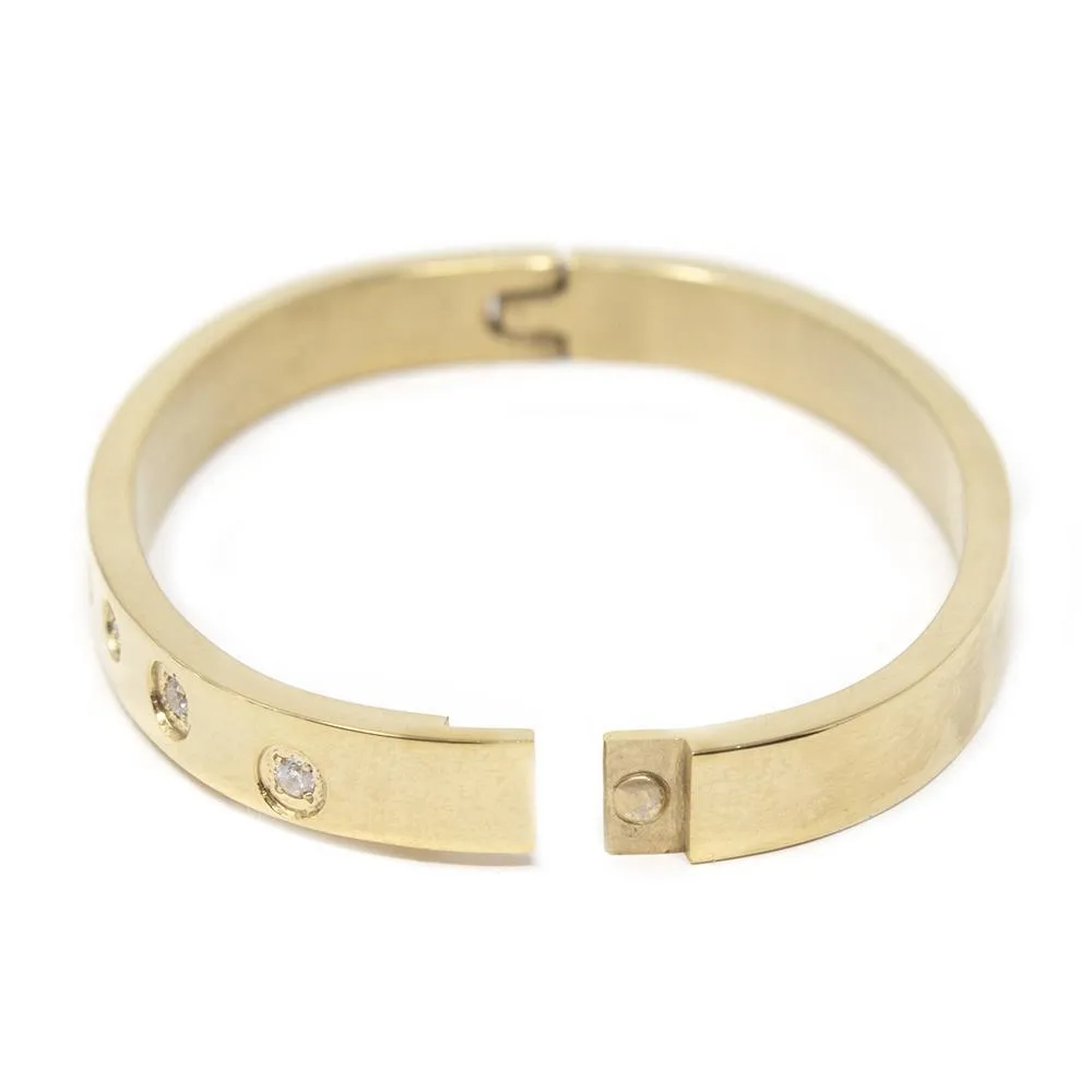 Gold Plated Kids Bangle with CZ Inlay