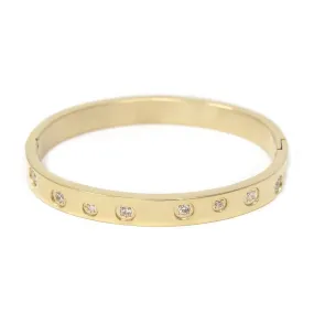 Gold Plated Kids Bangle with CZ Inlay