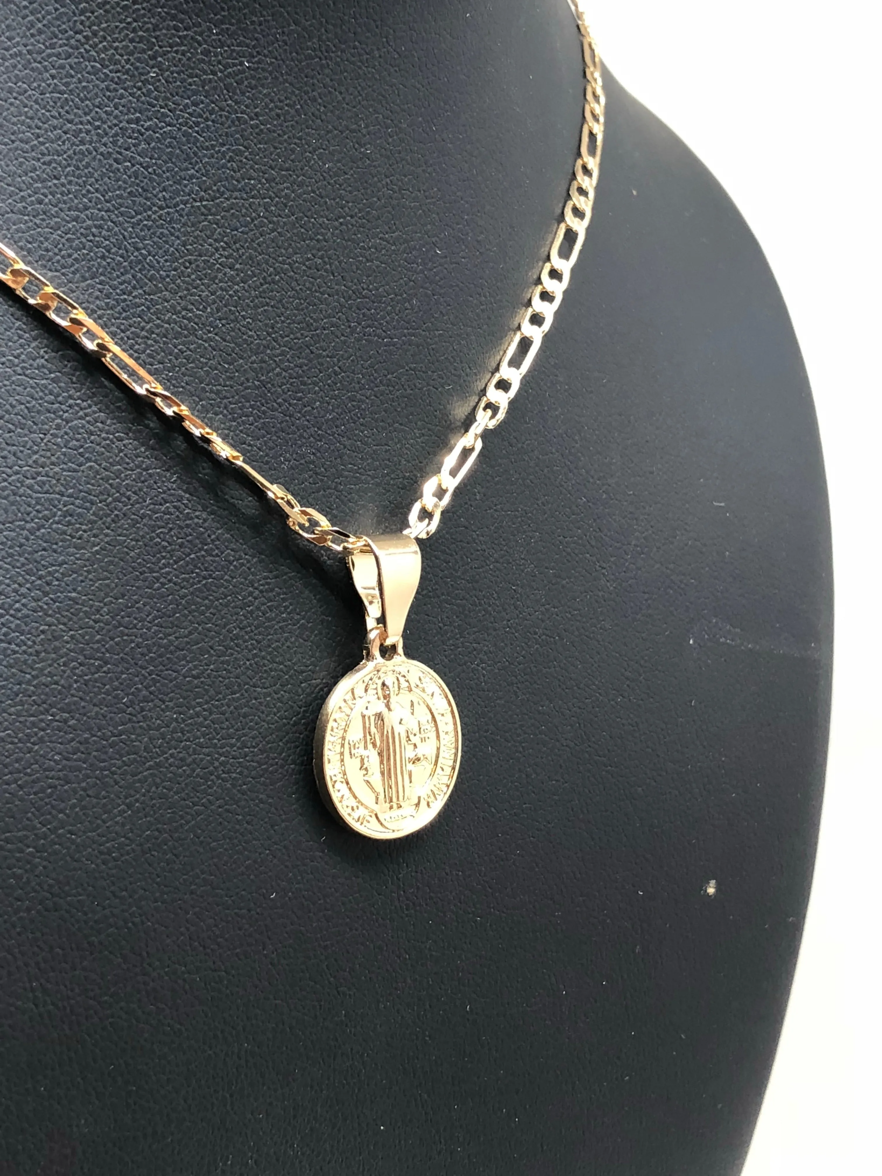 Gold Plated Kids San Benito Protection Necklace