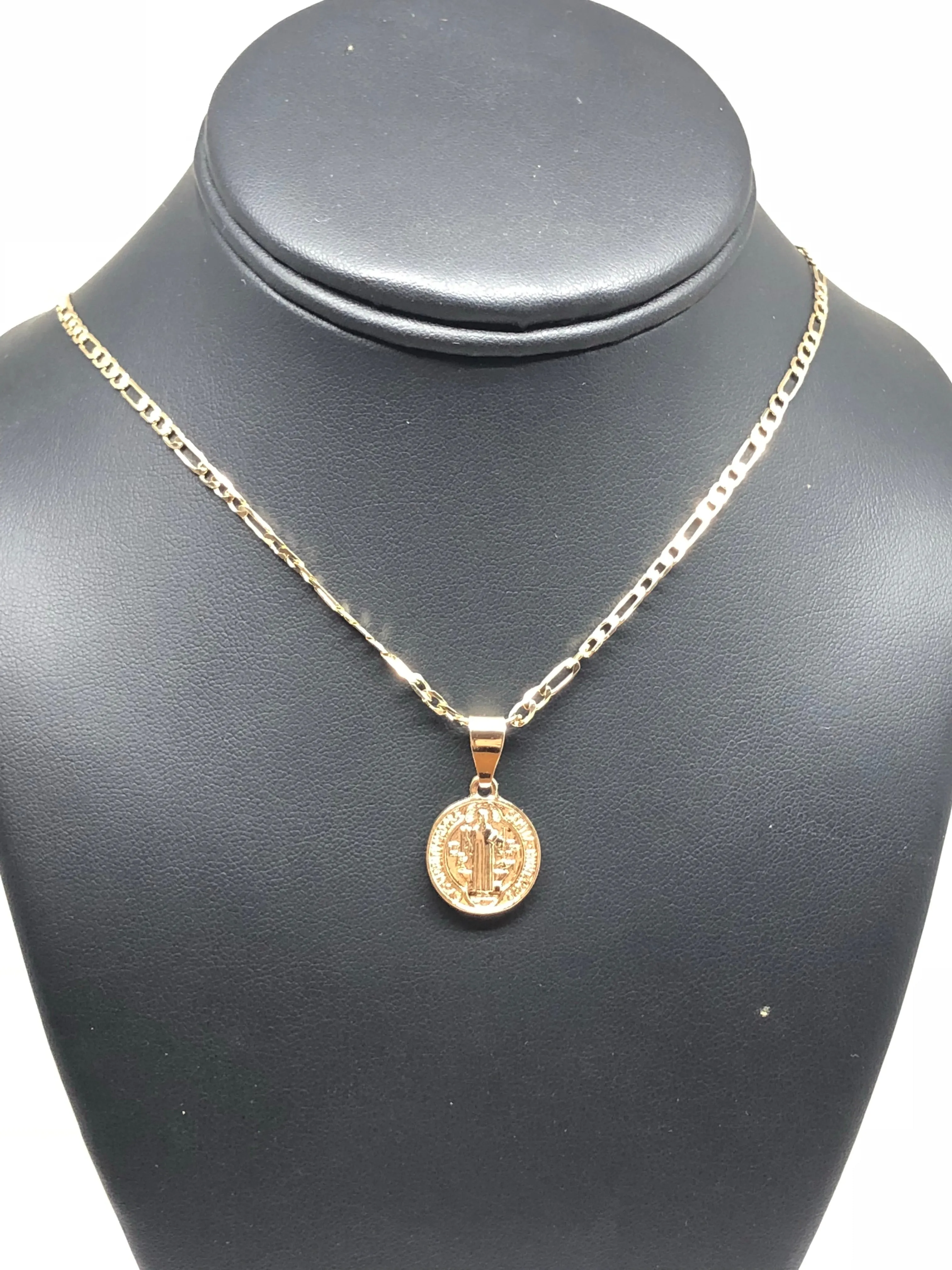 Gold Plated Kids San Benito Protection Necklace