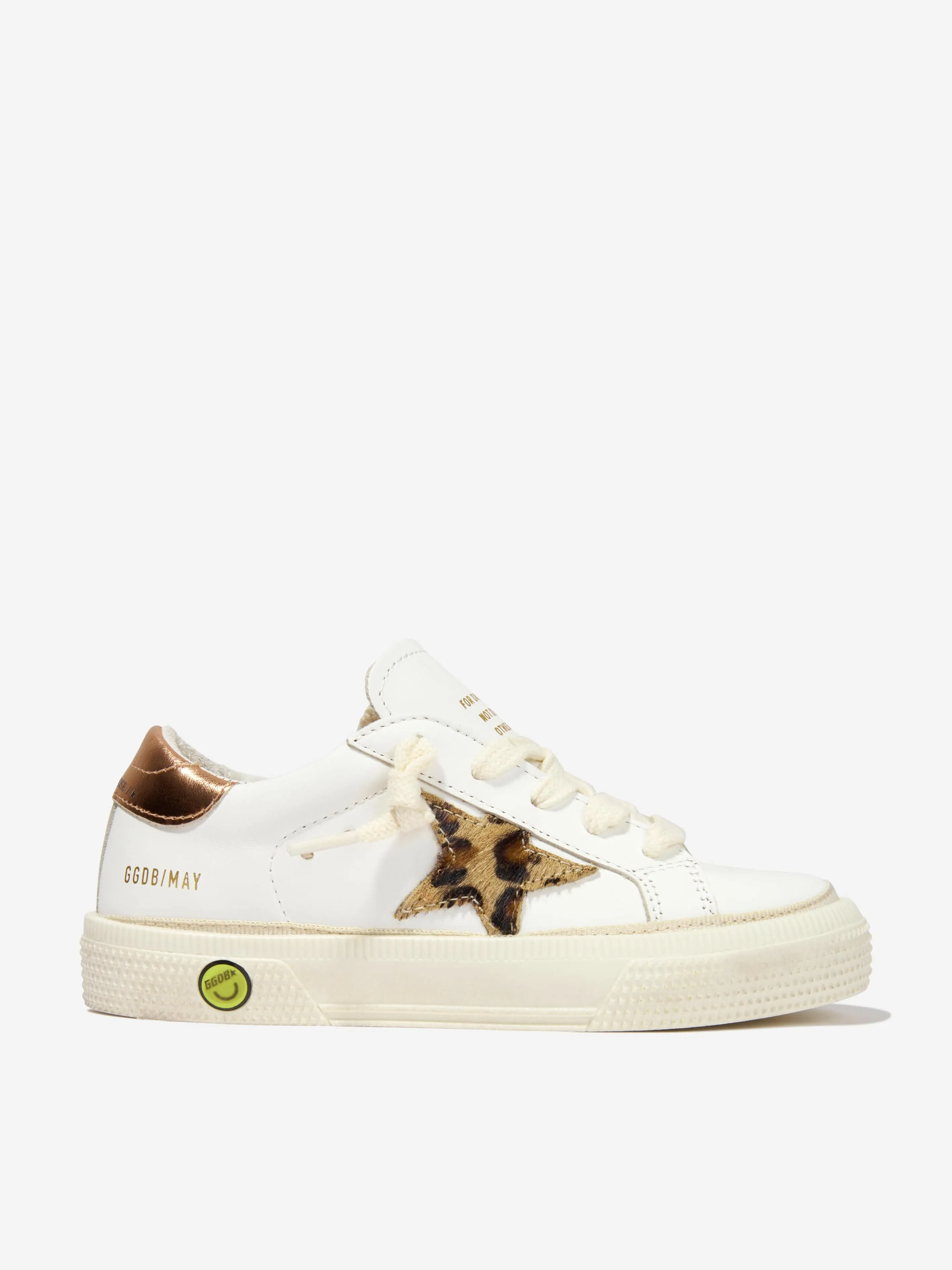 Golden Goose Kids - Kids May Leather Leopard Horsy Star Trainers | Childsplay Clothing