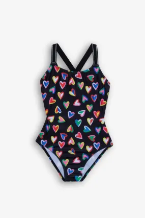 GOTTEX KIDS HEARTS ROUND NECK ONE PIECE SWIMSUIT