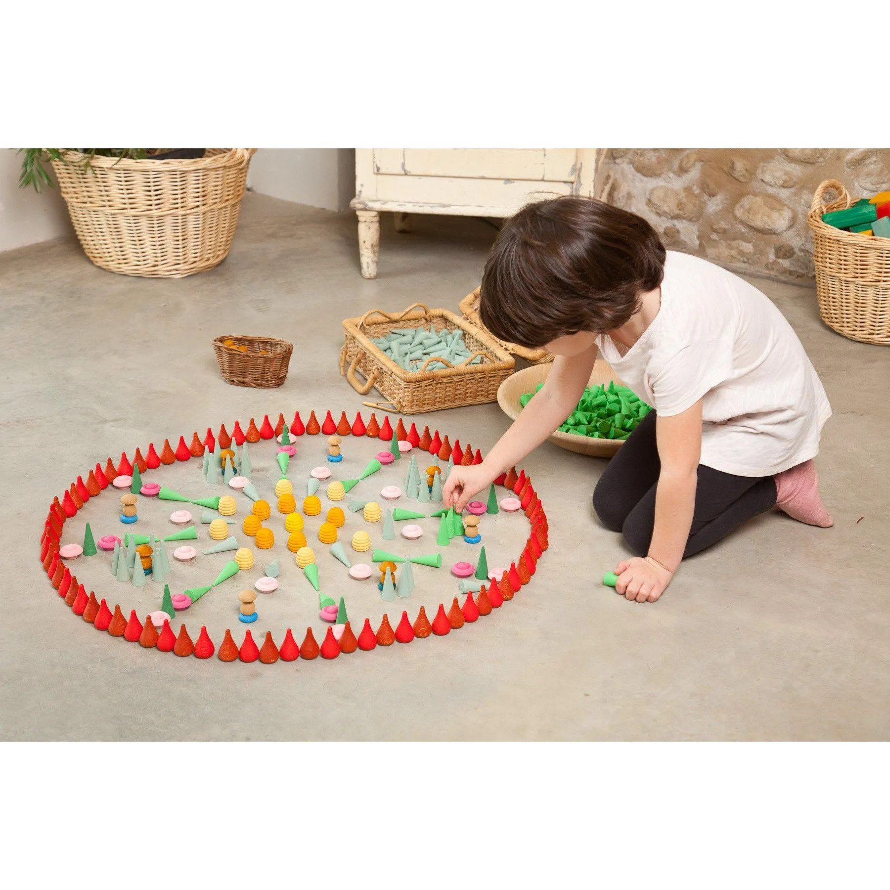 Orange Cones Grapat Mandala Toy