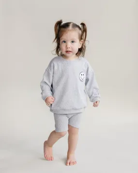 Gray Biker Shorts Set